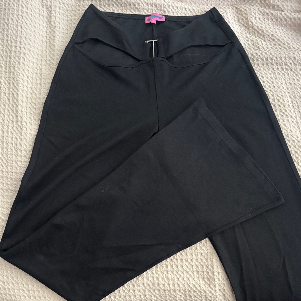 Edikted Black Pants with Pink Logo Label